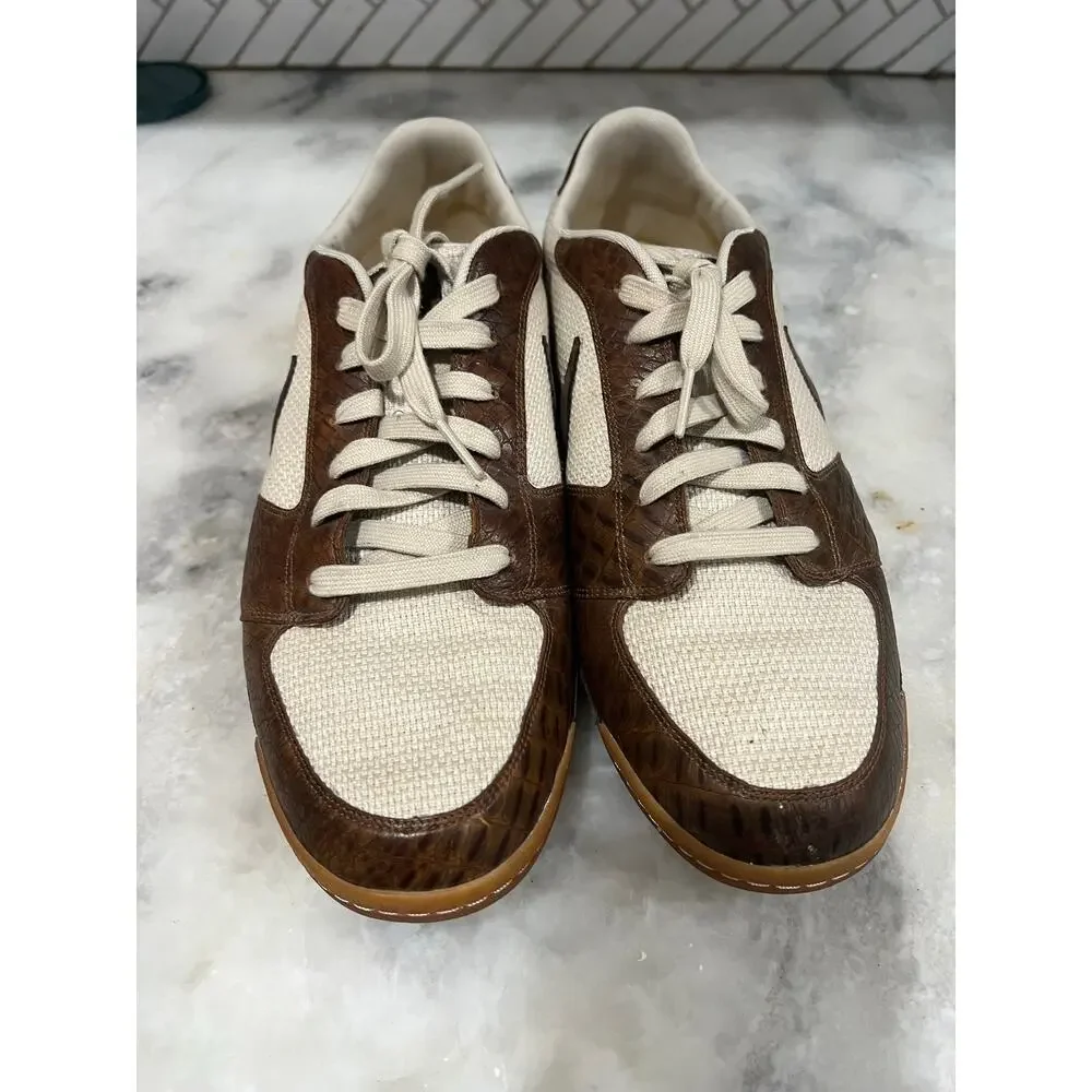 Nike Crown Low Premium 315105-221 Brown Croc Canvas Gum Sole Men’s SZ 10.5 Rare